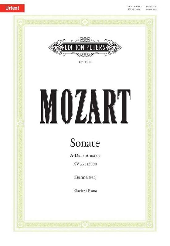 Cover for Wolfgang Ama Mozart · Piano Sonata A major K331 (300i) (Partitur) (2018)
