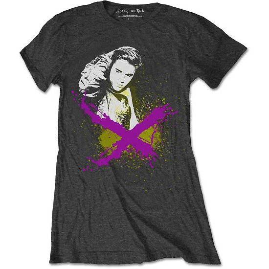 Cover for Justin Bieber · Justin Bieber Ladies T-Shirt: X (T-shirt) [size S] [Grey - Ladies edition]