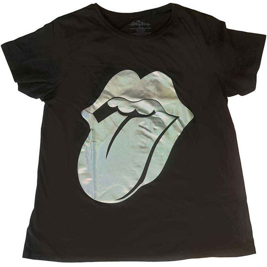 Cover for The Rolling Stones · The Rolling Stones Unisex T-Shirt: Foil Tongue (Embellished) (T-shirt) [size S] [Black - Unisex edition]