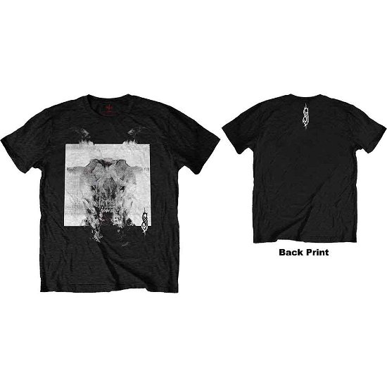 Slipknot Unisex T-Shirt: Devil Single - Black & White (Back Print) - Slipknot - Marchandise - MERCHANDISE - 5056170669016 - 30 décembre 2019