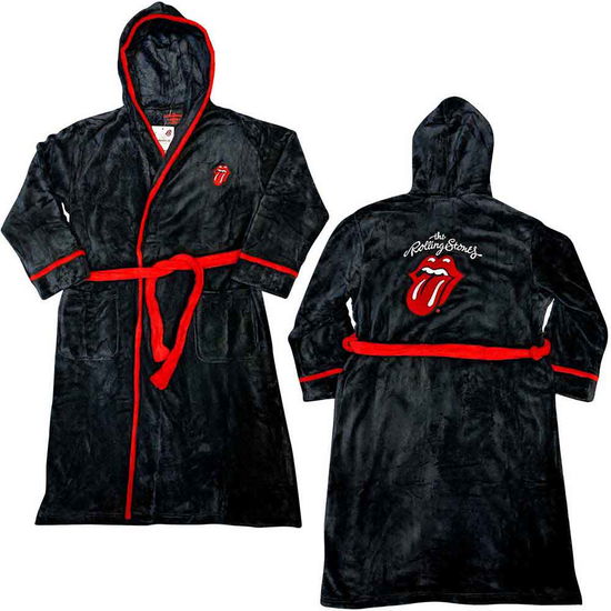 Cover for The Rolling Stones · The Rolling Stones Unisex Bathrobe: Classic Tongue (Black) (Back Print) (Small - Medium) (CLOTHES) [size M] [Black - Unisex edition] (2020)