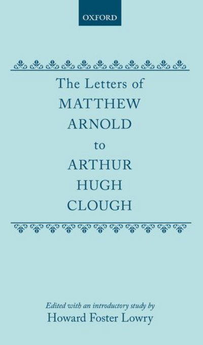 Cover for Matthew Arnold · The Letters of Matthew Arnold to Arthur Hugh Clough (Hardcover Book) (1968)