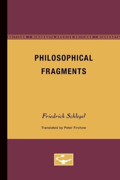 Cover for Friedrich Schlegel · Philosophical Fragments (Taschenbuch) (1991)