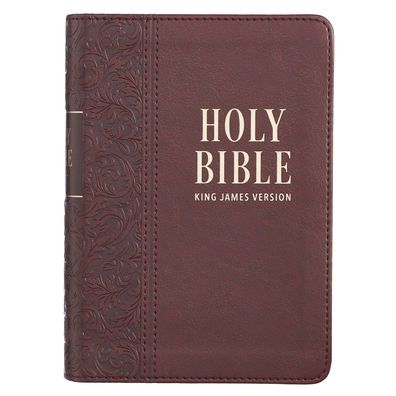 Cover for Medium Brown Faux Leather Large Print Compact King James Version Bible (Book) (2020)