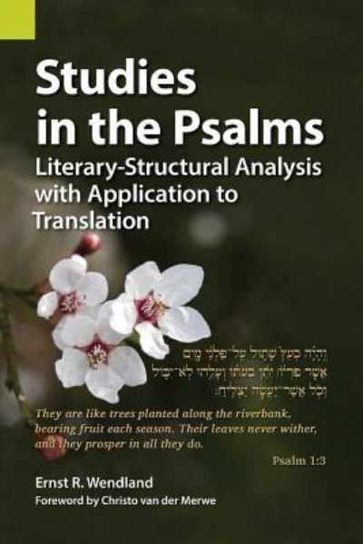 Cover for Ernst R Wendland · Studies in the Psalms Literary-Structural Analysis with Application to Translation (Paperback Book) (2017)