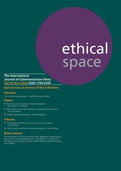 Cover for Donald Matheson · Ethical Space Vol. 19 Issue 2 (Pocketbok) (2022)