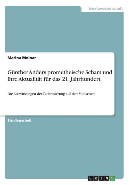 Cover for Molnar · Günther Anders prometheische Sch (Book)