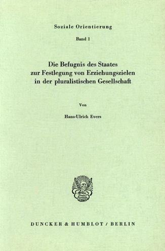 Cover for Evers · Die Befugnis des Staates zur Fest (Book) (1979)