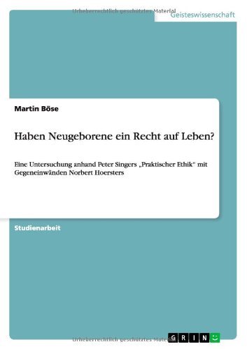 Cover for Böse · Haben Neugeborene ein Recht auf Le (Book) [German edition] (2013)