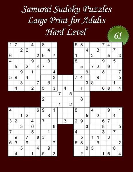 Cover for Lani Carton · Samurai Sudoku Puzzles - Large Print for Adults - Hard Level - N Degrees61 (Paperback Book) (2021)