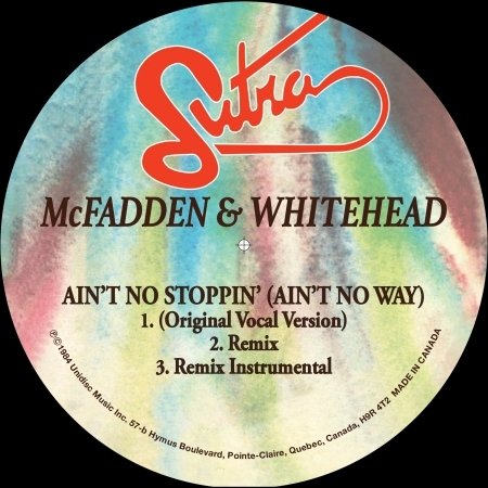 Cover for Mcfadden &amp; Whitehead · Ain't No Stoppin' (Ain't No Way) 3 Mixes (Color Vinyl 160g) (LP) (2023)