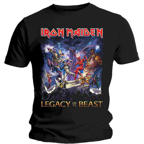 Iron Maiden Unisex T-Shirt: Legacy of the Beast - Iron Maiden - Produtos - Global - Apparel - 5055979945017 - 14 de janeiro de 2020