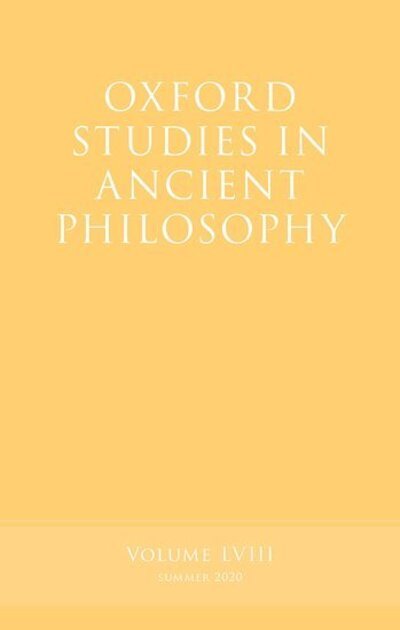 Oxford Studies in Ancient Philosophy, Volume 58 - Oxford Studies in Ancient Philosophy -  - Books - Oxford University Press - 9780198859017 - November 17, 2020