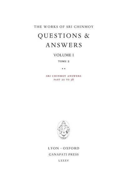 Cover for Sri Chinmoy · Sri Chinmoy Answers: Volume II (Gebundenes Buch) (2015)