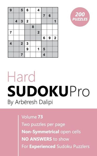 Hard Sudoku Pro - Arberesh Dalipi - Books - Createspace Independent Publishing Platf - 9781976519017 - September 18, 2017