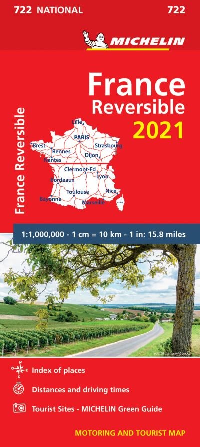 Cover for Michelin · France - reversible 2021 - Michelin National Map 722: Maps (Kort) (2021)