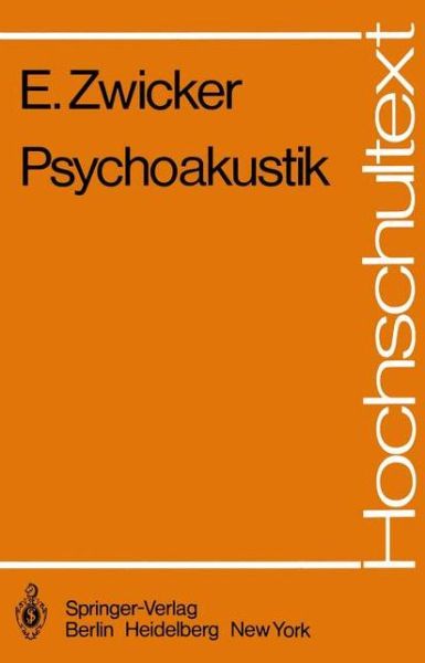 Cover for Eberhard Zwicker · Psychoakustik - Hochschultext (Paperback Book) [German edition] (1982)