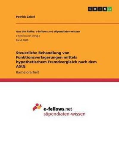 Cover for Zabel · Steuerliche Behandlung von Funkti (Bog) (2016)