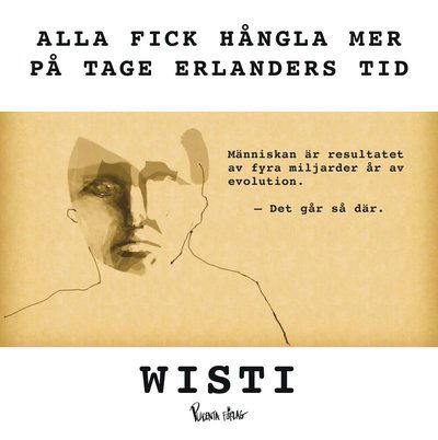 Alla fick hångla mer på Tage Erlanders tid - Kent Wisti - Boeken - Placenta Förlag - 9789198438017 - 21 juni 2018