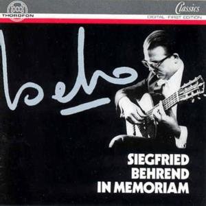 Cover for Siegfried Behrend · Siegfried Behrend in Memoriam (CD) (1993)