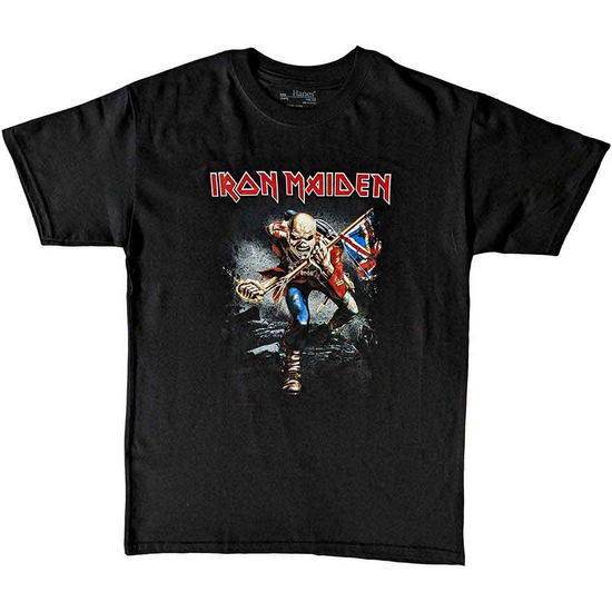 Cover for Iron Maiden · Iron Maiden Kids T-Shirt: Trooper (Black) (12-13 Years) (T-shirt) [size 12-13yrs] [Black - Kids edition] (2024)