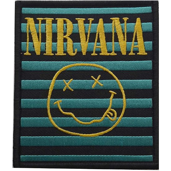 Cover for Nirvana · Nirvana Standard Woven Patch: Logo &amp; Happy Face Stripes (Patch)