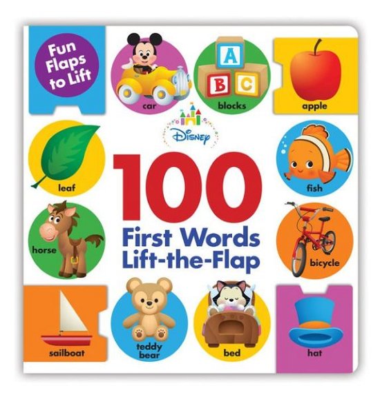 Cover for Disney Book Group · Disney Baby 100 First Words Lift-the-Flap (Board book) (2018)