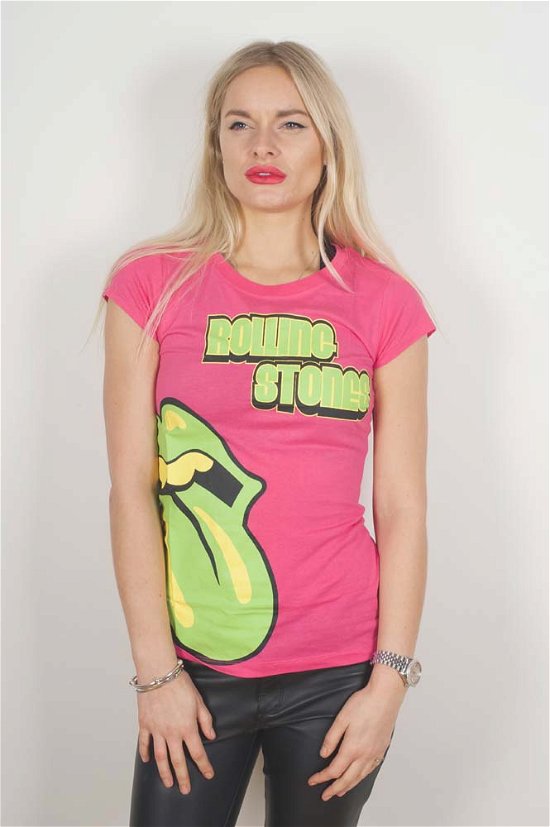The Rolling Stones Ladies T-Shirt: Green Tongue - The Rolling Stones - Merchandise - Bravado - 5055295342019 - 