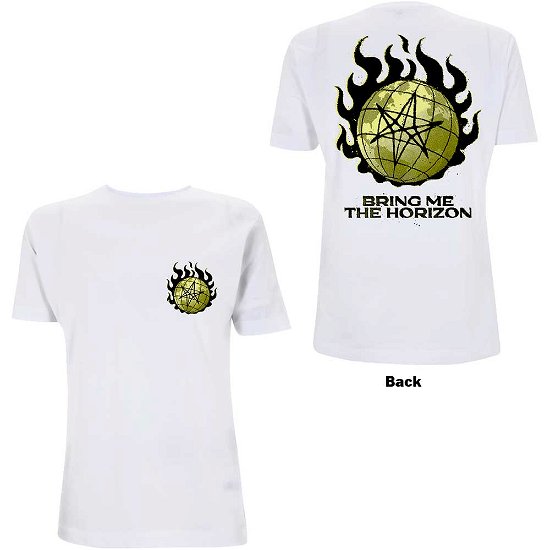 Bring Me The Horizon Unisex T-Shirt: Globe (Back Print) - Bring Me The Horizon - Produtos -  - 5056187754019 - 