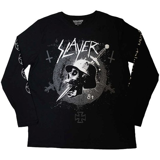 Slayer Unisex Long Sleeve T-Shirt: Dagger Skull (Sleeve Print) - Slayer - Mercancía -  - 5056737207019 - 