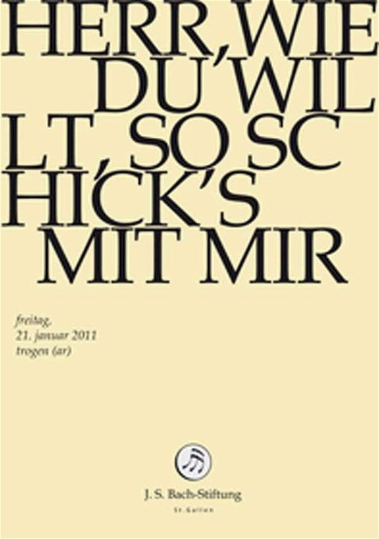Cover for J.S. Bach-Stiftung / Lutz,Rudolf · Herr, Wie Du Willt, So Schick´s (DVD) (2014)