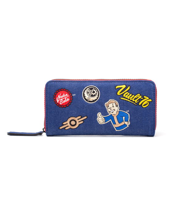 Fallout - Vault 76 Denim Zip Around With Patches Multicolor (Portafoglio) - Fallout - Koopwaar - Bioworld - 8718526108019 - 