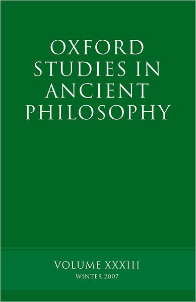 Cover for David Sedley · Oxford Studies in Ancient Philosophy XXXIII - Oxford Studies in Ancient Philosophy (Innbunden bok) (2007)