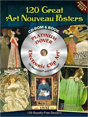 Cover for Carol Belanger Grafton · 120 Great &quot;Art Nouveau&quot; Posters - Dover Electronic Clip Art (Bog) [Green edition] (2009)