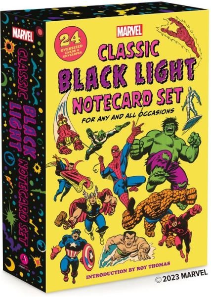 Cover for Marvel Entertainment · Marvel Classic Black Light Notecard Set: 24 Oversized Cards + Envelopes for Any and All Occasions (Postcard) (2023)