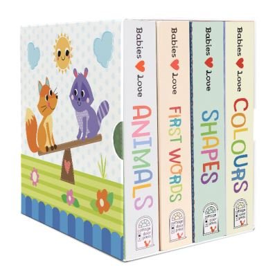 Cover for Cottage Door Press · Babies Love Lift a Flap 4 book box set: Animals, Colours, First Words and Shapes (Boksett) (2021)