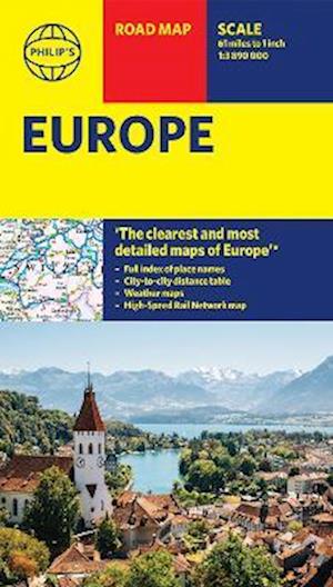 Cover for Philip's Maps · Philip's Europe Road Map: with high speed rail - Philip's Sheet Maps (Map) (2025)