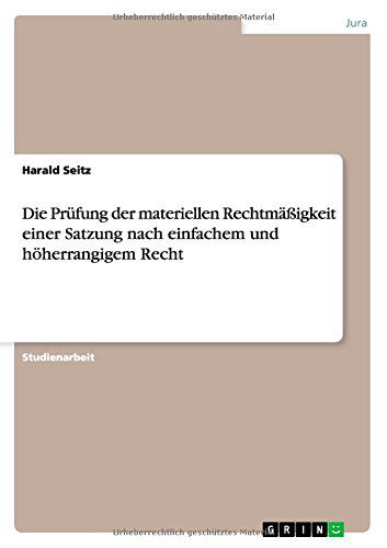 Cover for Seitz · Die Prüfung der materiellen Recht (Paperback Book) [German edition] (2012)
