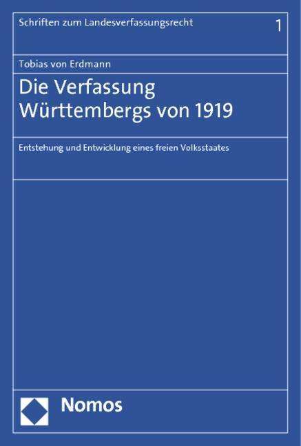 Cover for Erdmann · Die Verfassung Württembergs von (Book)