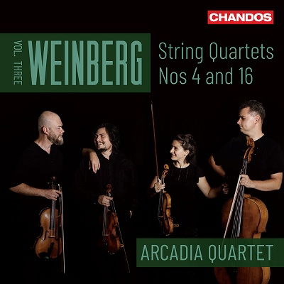 Weinberg String Quartets Nos 4 and 16 - Arcadia Quartet - Muzyka - CHANDOS - 0095115218020 - 21 kwietnia 2023
