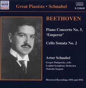 Pianokonsert 5 - L.v. Beethoven - Musik - Naxos Historical - 0636943164020 - 8 januari 2019