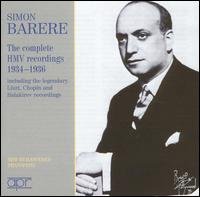 Cover for Simon Barere · Complete Hmv Recordings 1934-1936 (CD) (2005)