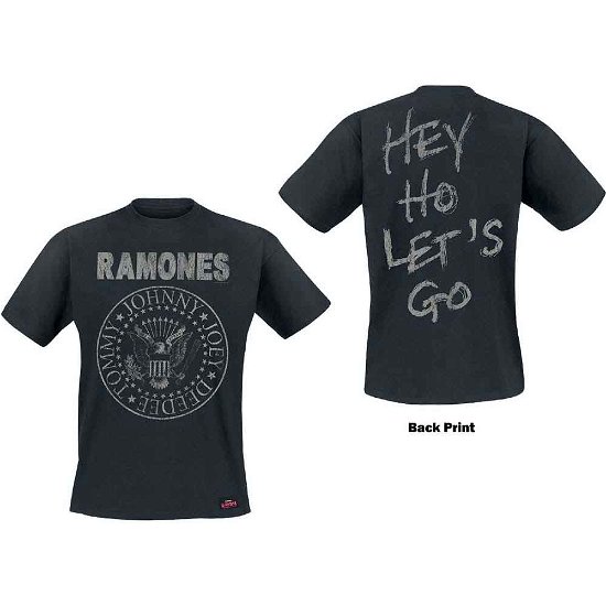Ramones Unisex T-Shirt: Seal Hey Ho (Back Print) - Ramones - Koopwaar -  - 5056170657020 - 