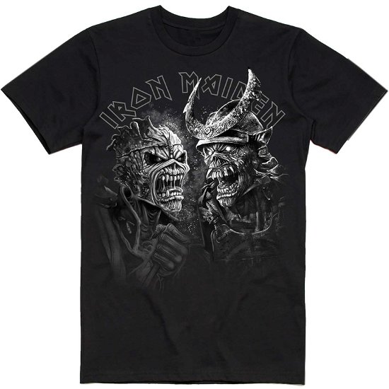 Iron Maiden Unisex T-Shirt: Senjutsu Large Grayscale Heads - Iron Maiden - Merchandise -  - 5056561046020 - 