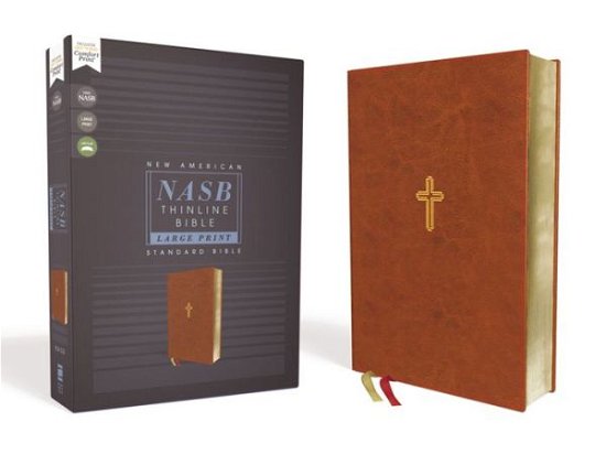 Cover for Zondervan · NASB, Thinline Bible, Large Print, Leathersoft, Brown, Red Letter, 1995 Text, Comfort Print (Leather Book) [Large type / large print edition] (2020)