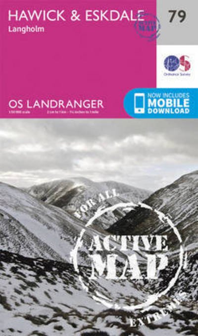 Cover for Ordnance Survey · Hawick &amp; Eskdale, Langholm - OS Landranger Active Map (Landkart) [February 2016 edition] (2016)