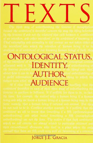 Cover for Jorge J. E. Gracia · Texts: Ontological Status, Identity, Author, Audience (S U N Y Series in Philosophy) (Paperback Book) (1996)