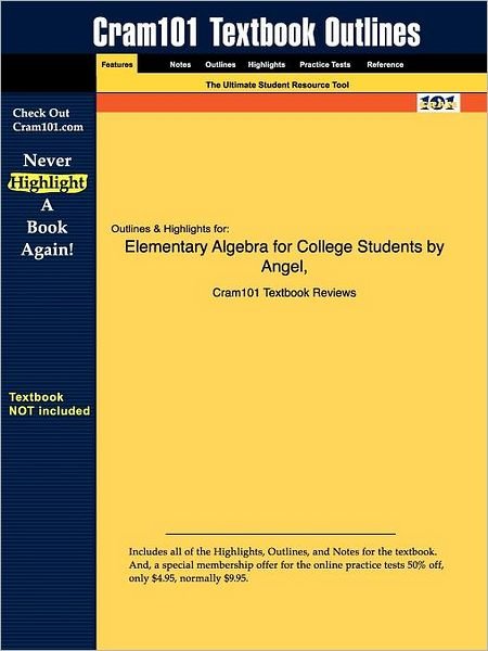 Cover for Angel · Studyguide for Elementary Algebra for College Students by Angel, Allen R., Isbn 9780131400238 (Paperback Bog) (2007)
