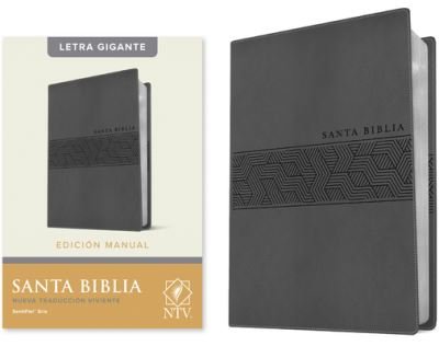 Cover for Tyndale House Publishers · Santa Biblia Ntv, Edición Manual, Letra Gigante (Letra Roja, Sentipiel, Gris) (Leather Book) (2022)