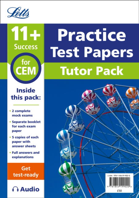 Cover for Letts 11+ · 11+ Mock Test Papers Tutor Pack for CEM Inc Audio Download - Letts 11+ Success (Paperback Book) (2017)